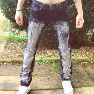 Diesel heavy waxed Skinnies by D & J custom. NWT!